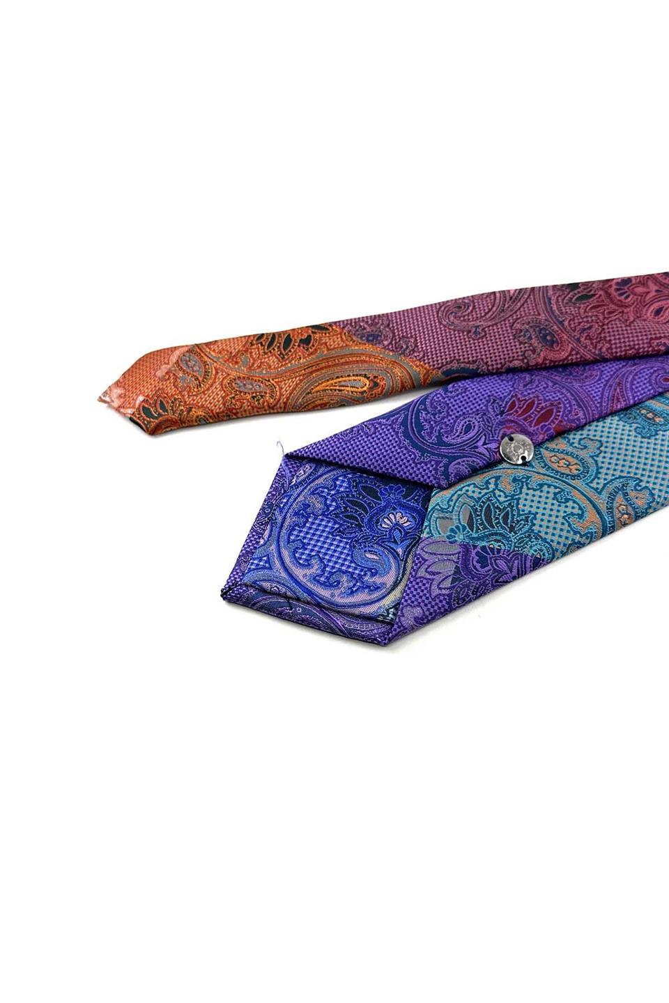 Şal Desen Çok Renkli Patchwork Kravat KK13265