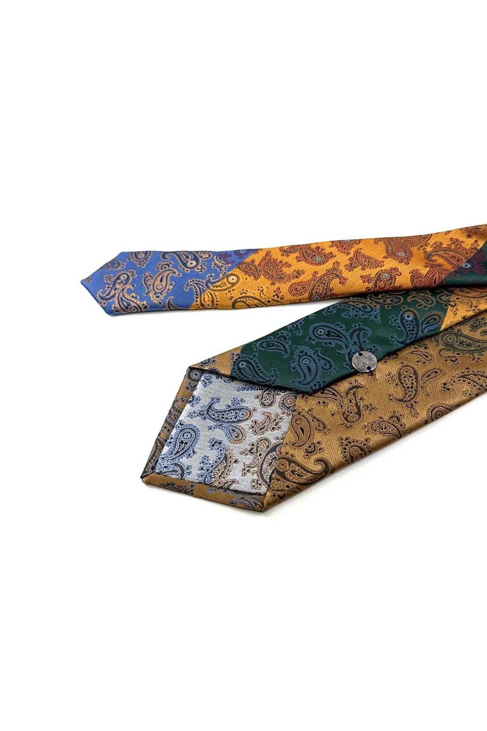 Şal Desen Çok Renkli Patchwork Kravat KK13253