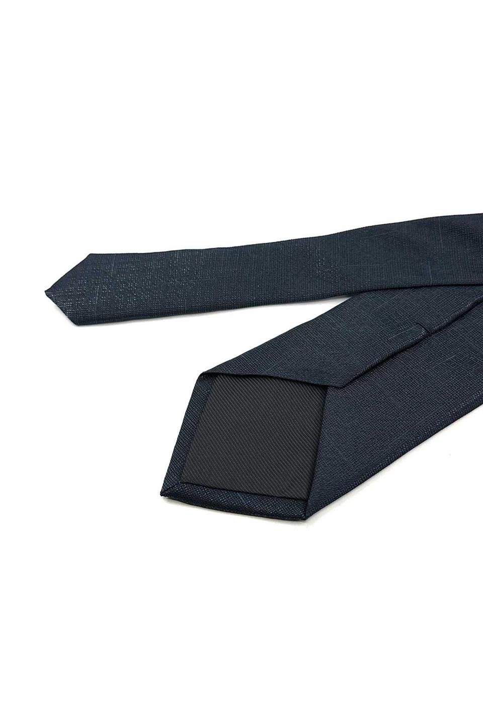 Sardara Style Lacivert - Siyah İtalyan İpek Kravat İK2039