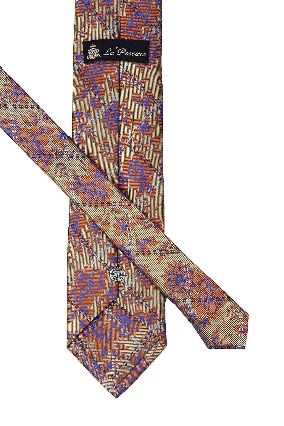 Sarı Çiçek Desen Mendilli Klasik Kravat KK9630