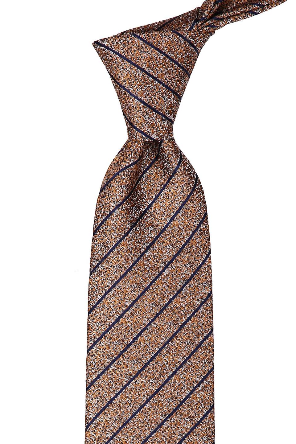 Sarı Çizgi Desen Mendilli Klasik Kravat KK9820