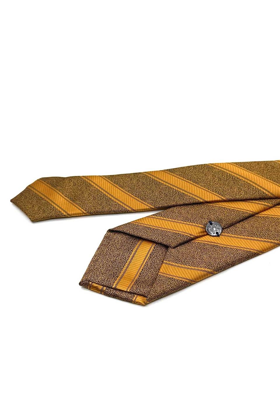 Sarı Çizgi Desen Slim Kravat SK8026