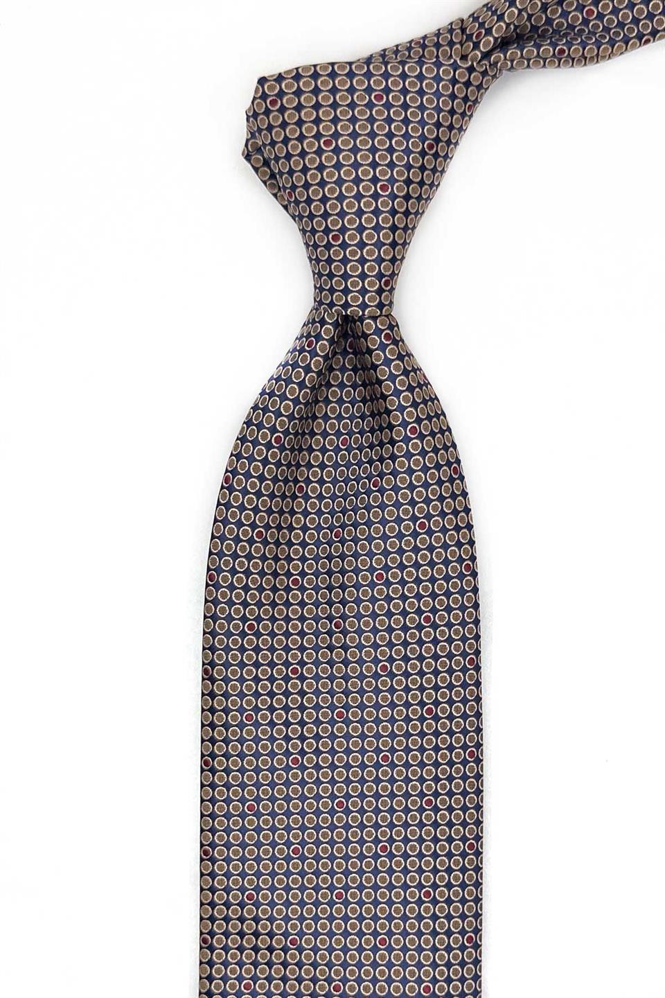 Sarı Küçük Desen Mendilli Klasik Kravat KK13140