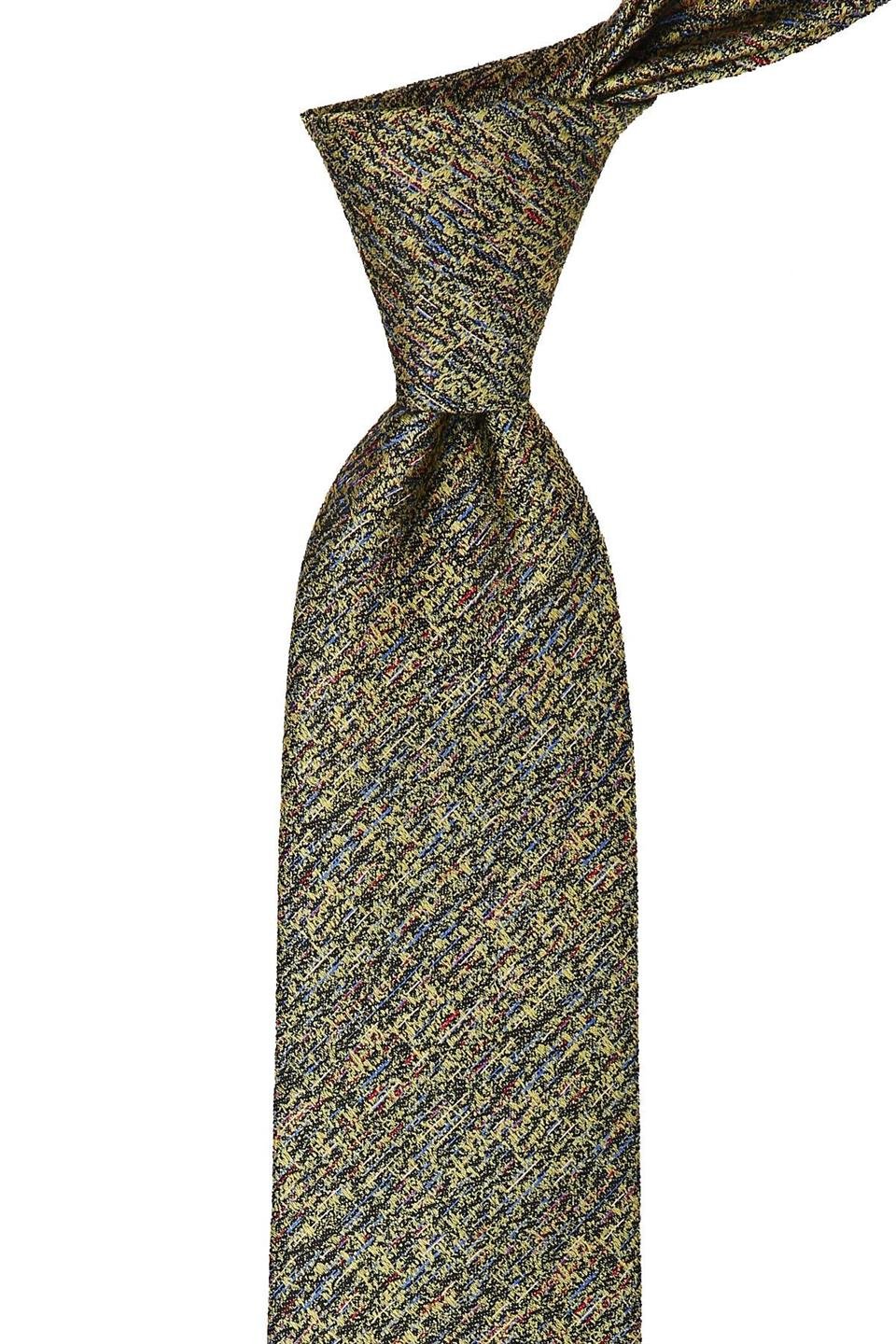 Sarı Küçük Desen Mendilli Klasik Kravat KK10037