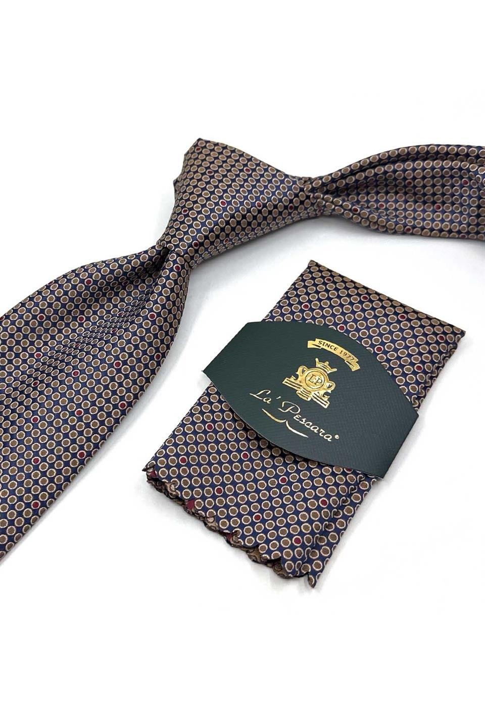 Sarı Küçük Desen Mendilli Klasik Kravat KK13140