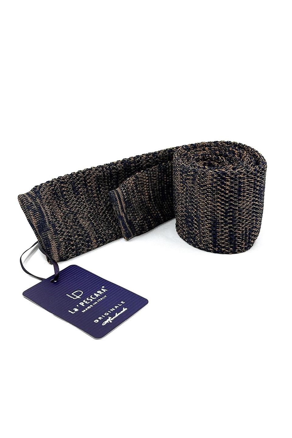 Sarı - Lacivert Kırçıllı Örgü Kravat ÖR8366