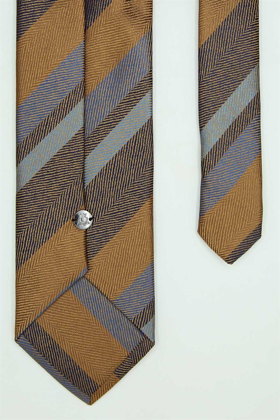 Sarı - Mavi Çizgi Kravat