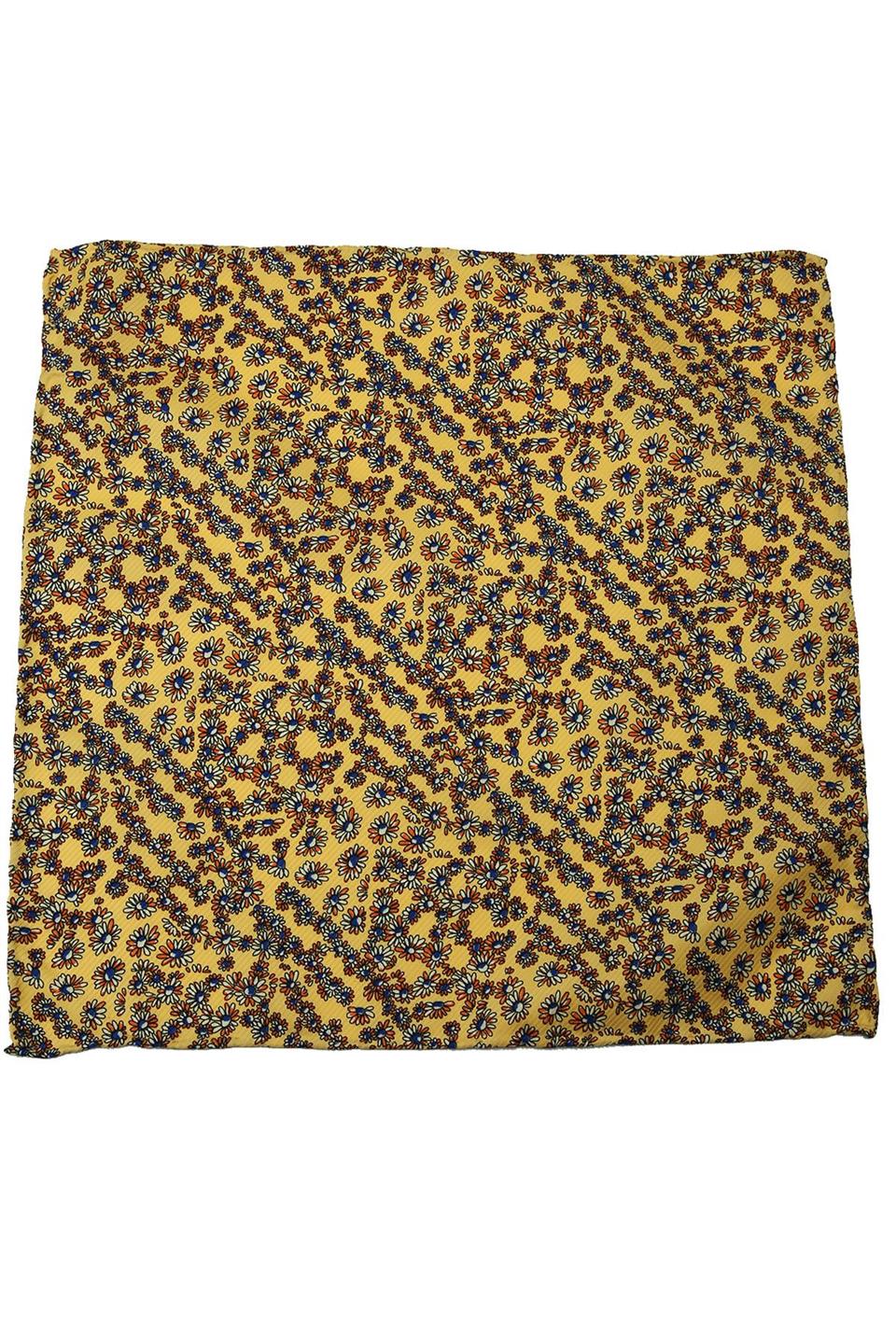 Sarı Motif Baskılı İpek Mendil SPS258