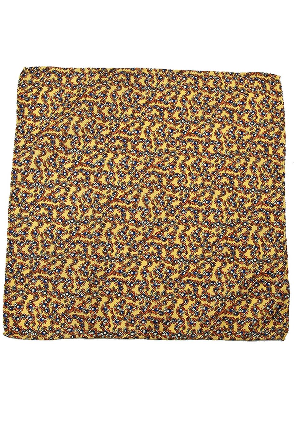 Sarı Motif Baskılı İpek Mendil SPS431