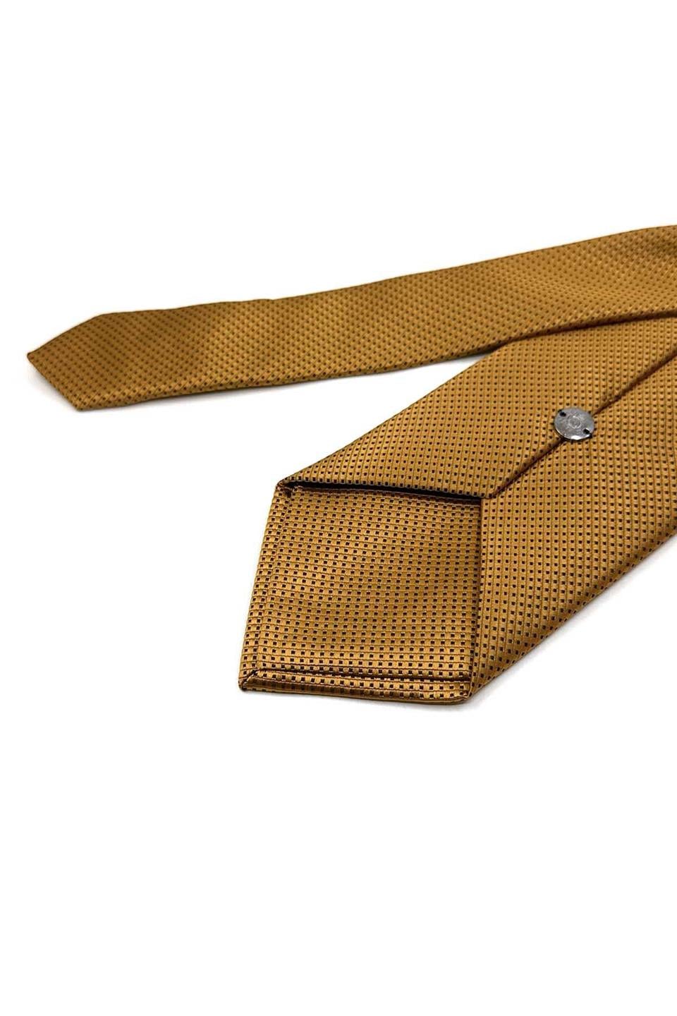 Sarı Nokta Desen Mendilli Klasik Kravat KK13456