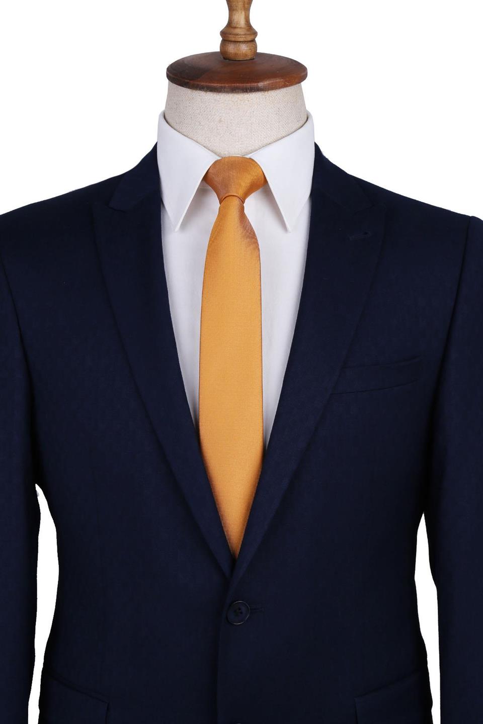 Sarı Nokta Desen Slim Kravat SK7587