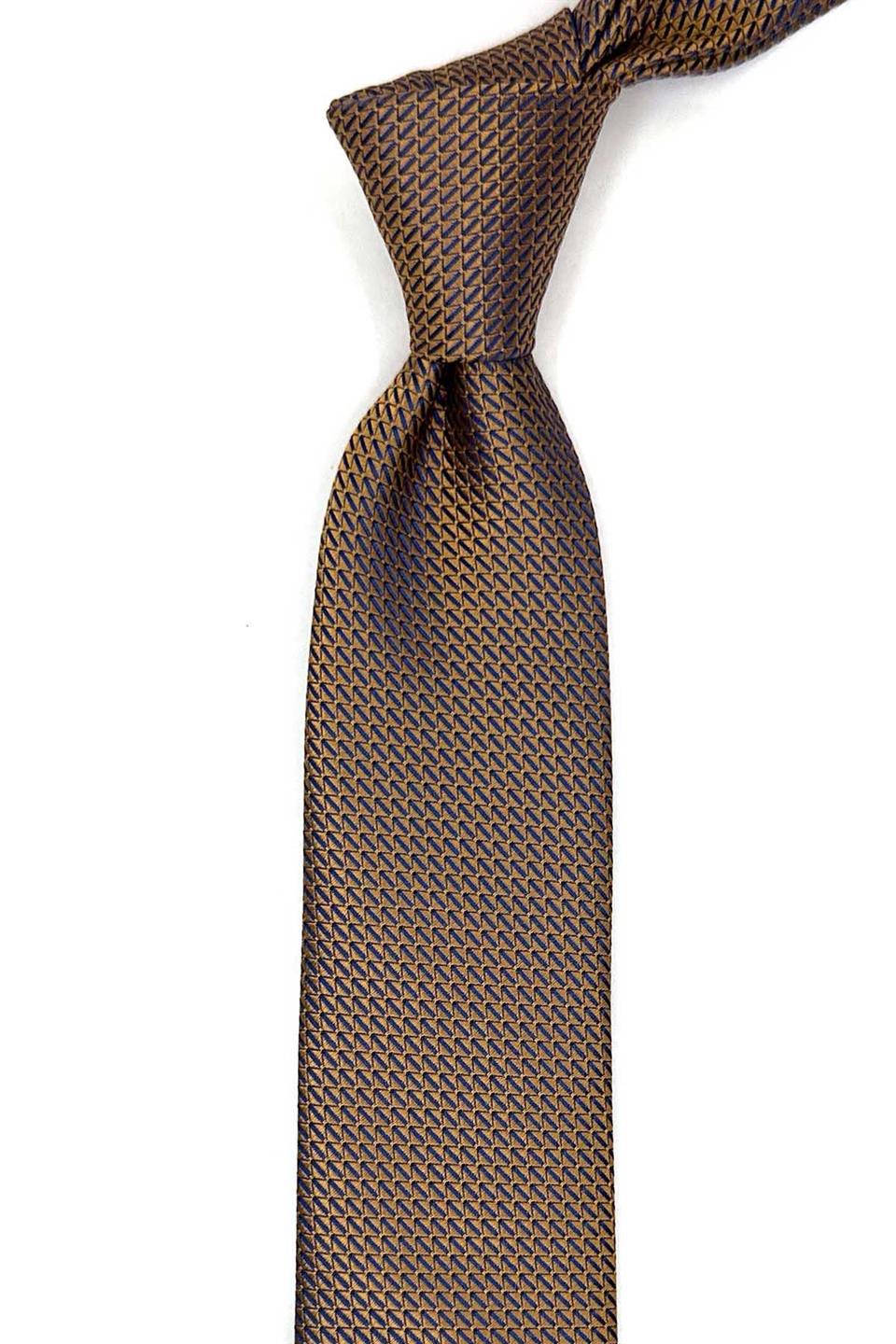 Sarı Nokta Desen Slim Kravat SK8005