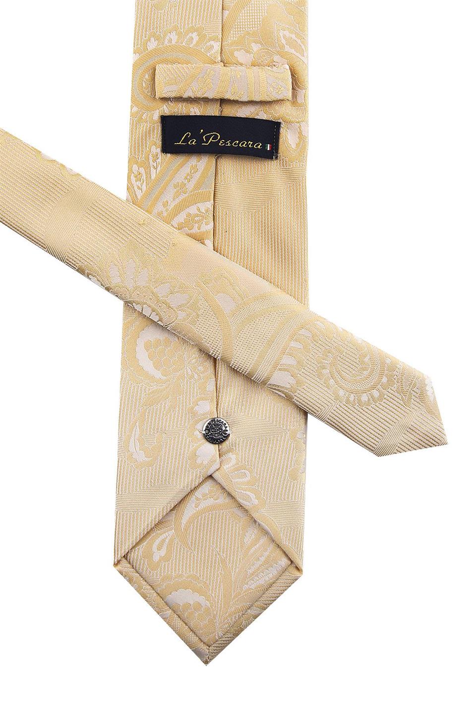 Sarı Şal Desen Klasik Kravat KMP032