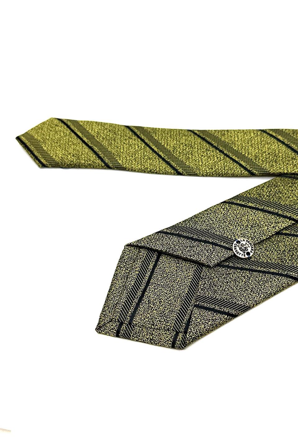 Sarı - Siyah Çizgi Desen İnce Kravat SK7851