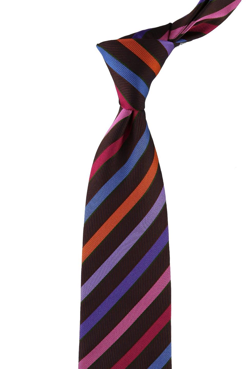 Scarpi Style Çok Renkli Çizgi Desen İtalyan İpek Kravat İK875