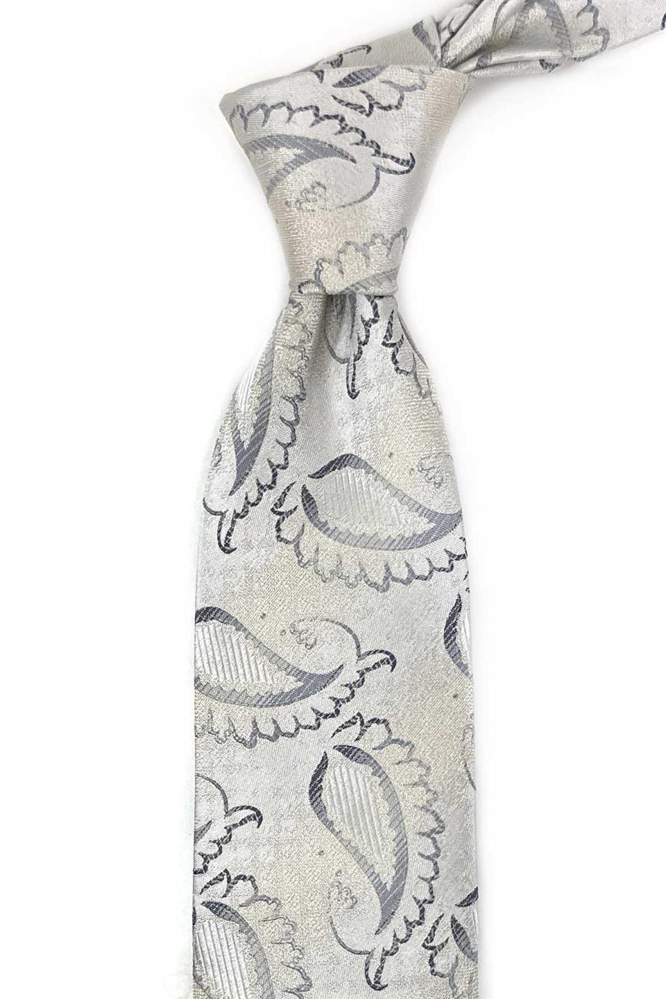 Hammersmith Style  Gri Şal Desen İtalyan İpek Kravat İK1960