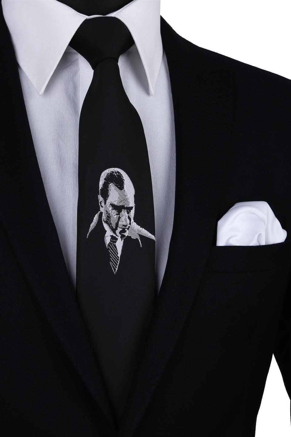 Siyah Atatürk Kravatı TR56