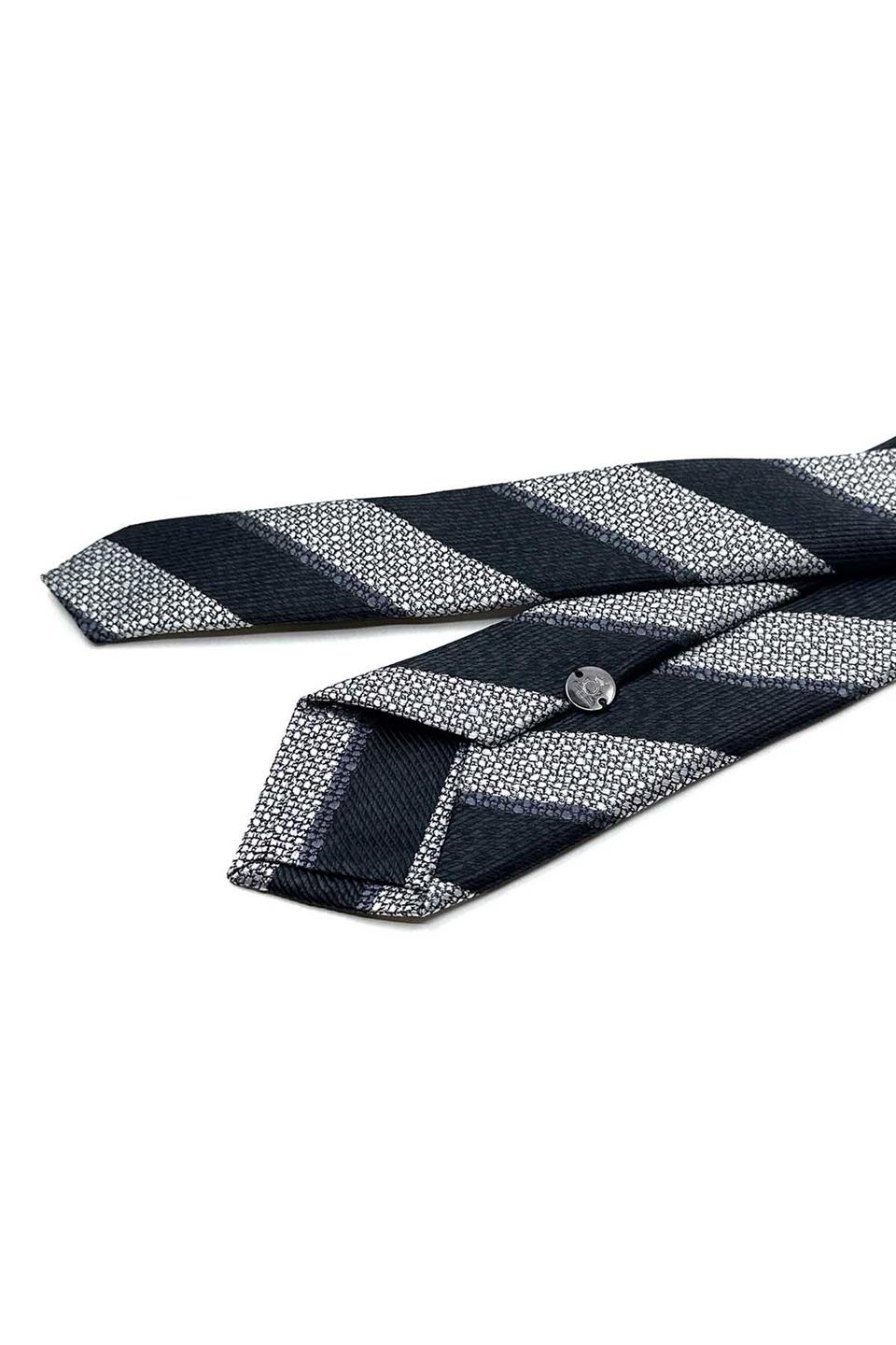 Siyah - Beyaz Çizgi Desen Slim Kravat SK8033
