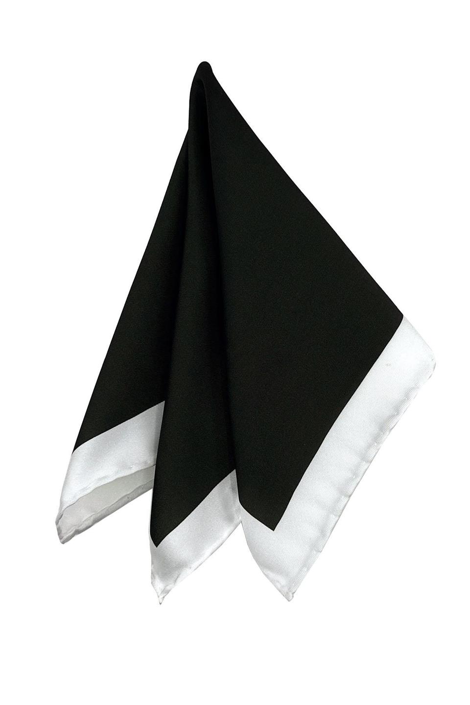 Siyah - Beyaz Düz Erkek Cep Mendili SPS647-133