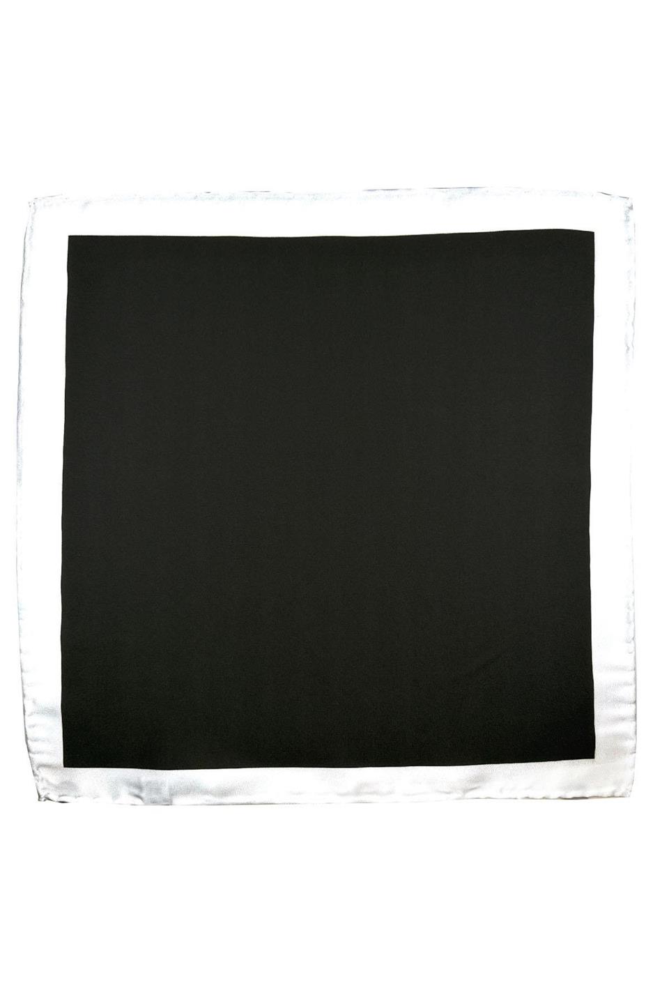 Siyah - Beyaz Düz Erkek Cep Mendili SPS647-133