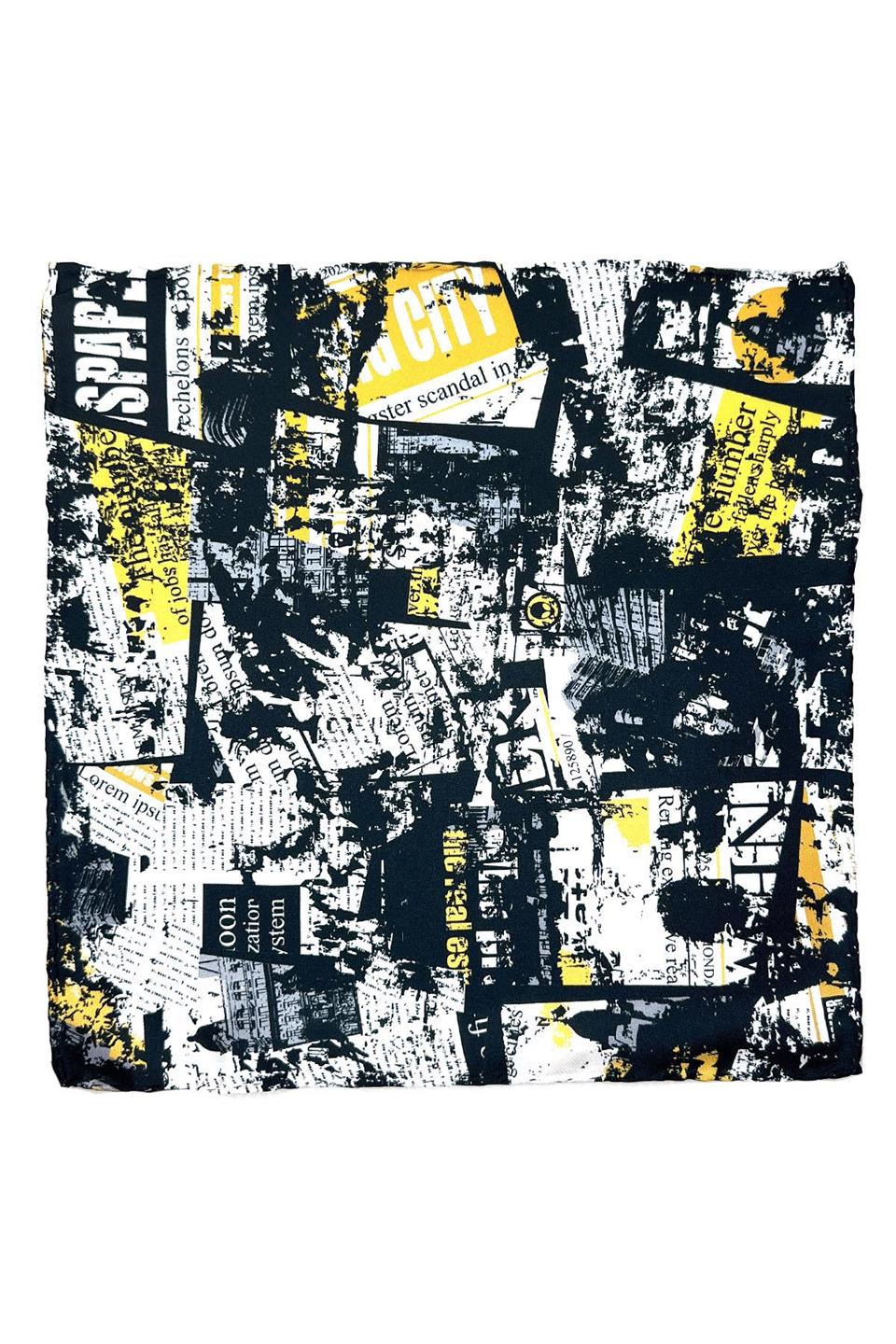 Siyah - Beyaz Motif Desen Erkek Cep Mendili SPS547-2