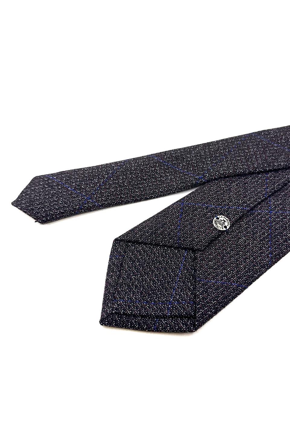 Siyah - Bordo Kum Desen Mendilli Klasik Yün Kravat KK12143