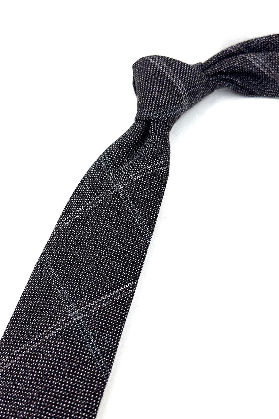 Siyah - Bordo Yün Slim Kravat SK7802