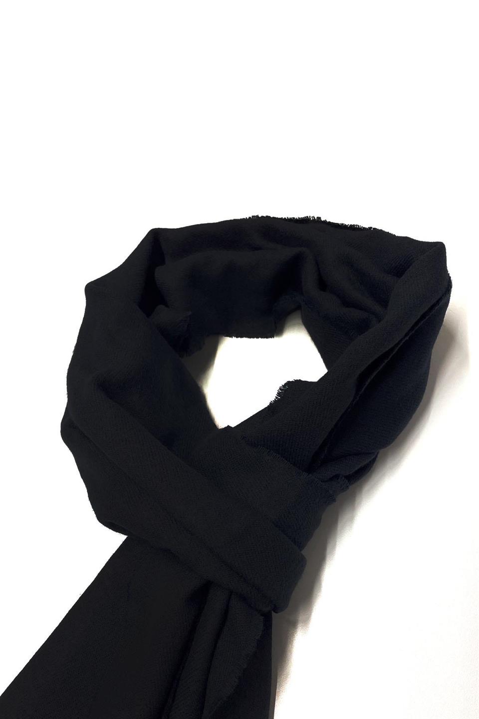 Siyah Çift Taraflı Düz Erkek Kaşkol K315