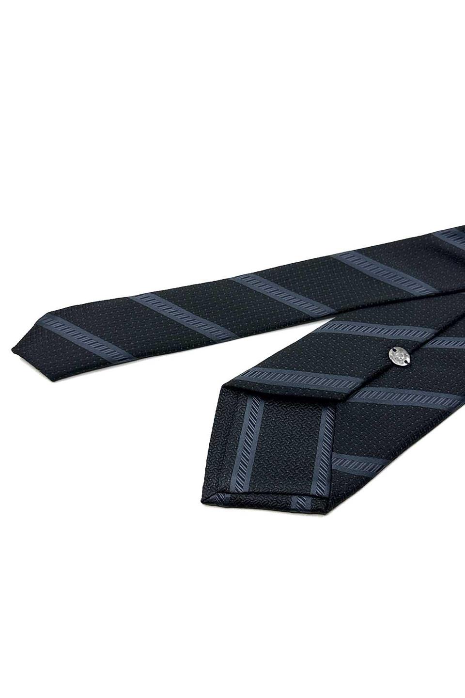 Siyah Çizgi Desen Mendilli Klasik Kravat KK12620