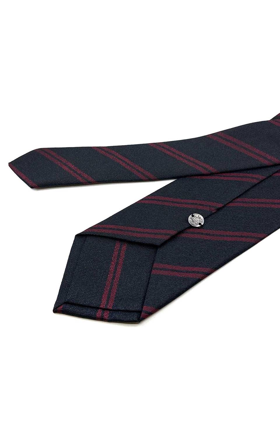 Siyah Çizgi Desen Mendilli Klasik Kravat KK12459