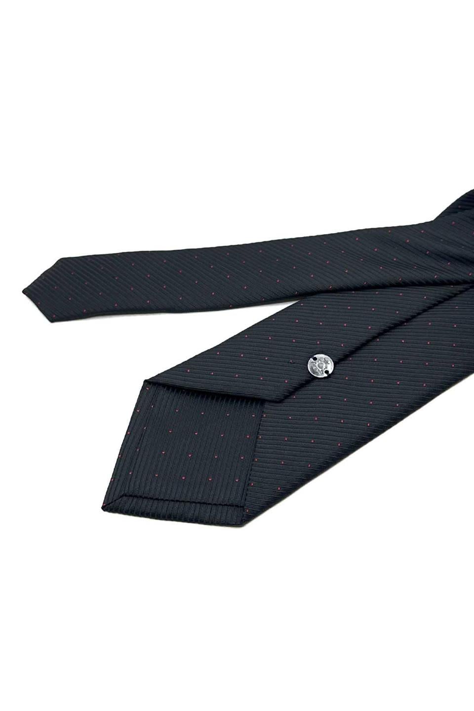 Siyah Çizgi Desen Mendilli Klasik Kravat KK13084