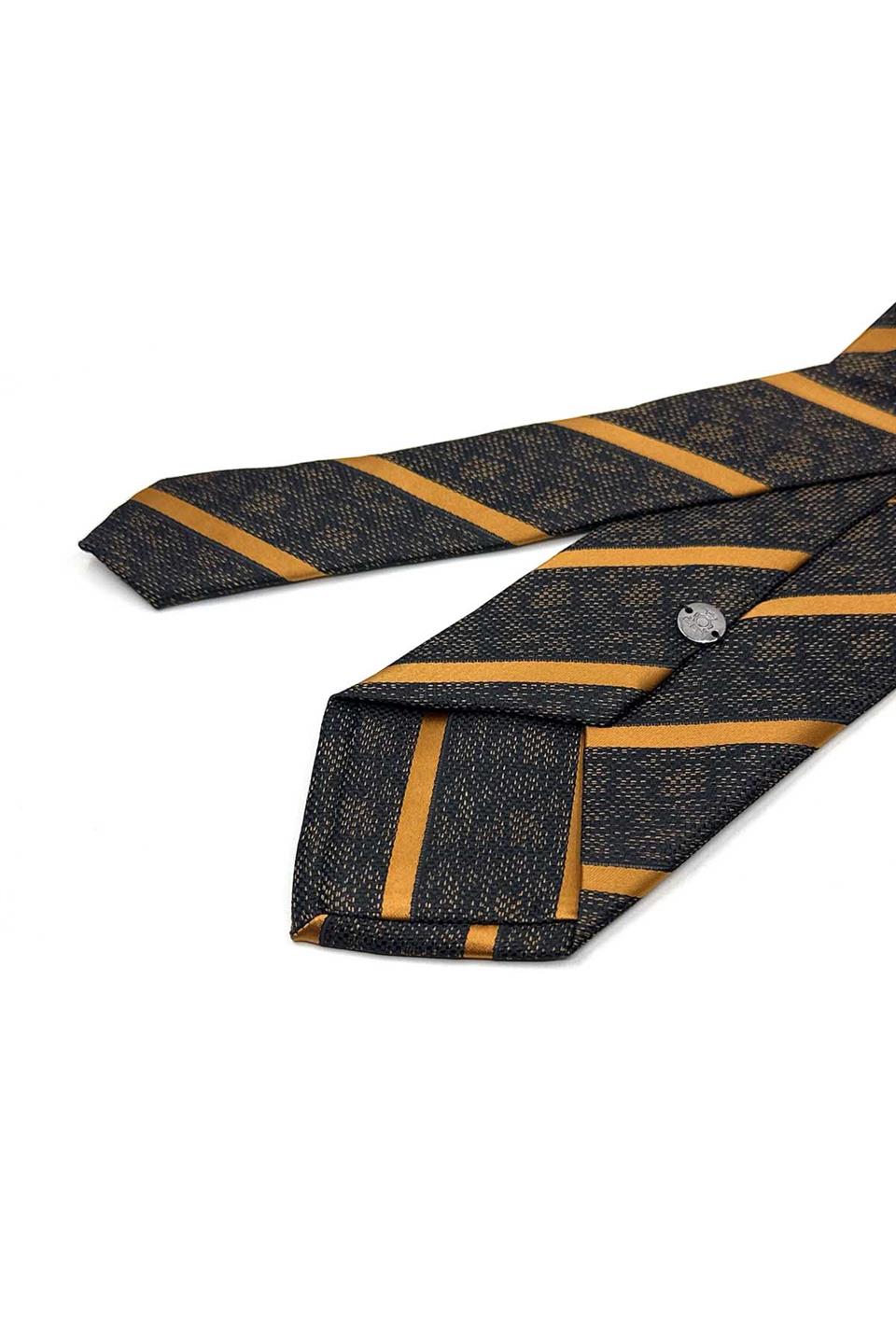 Siyah Çizgi Desen Mendilli Klasik Kravat KK12667