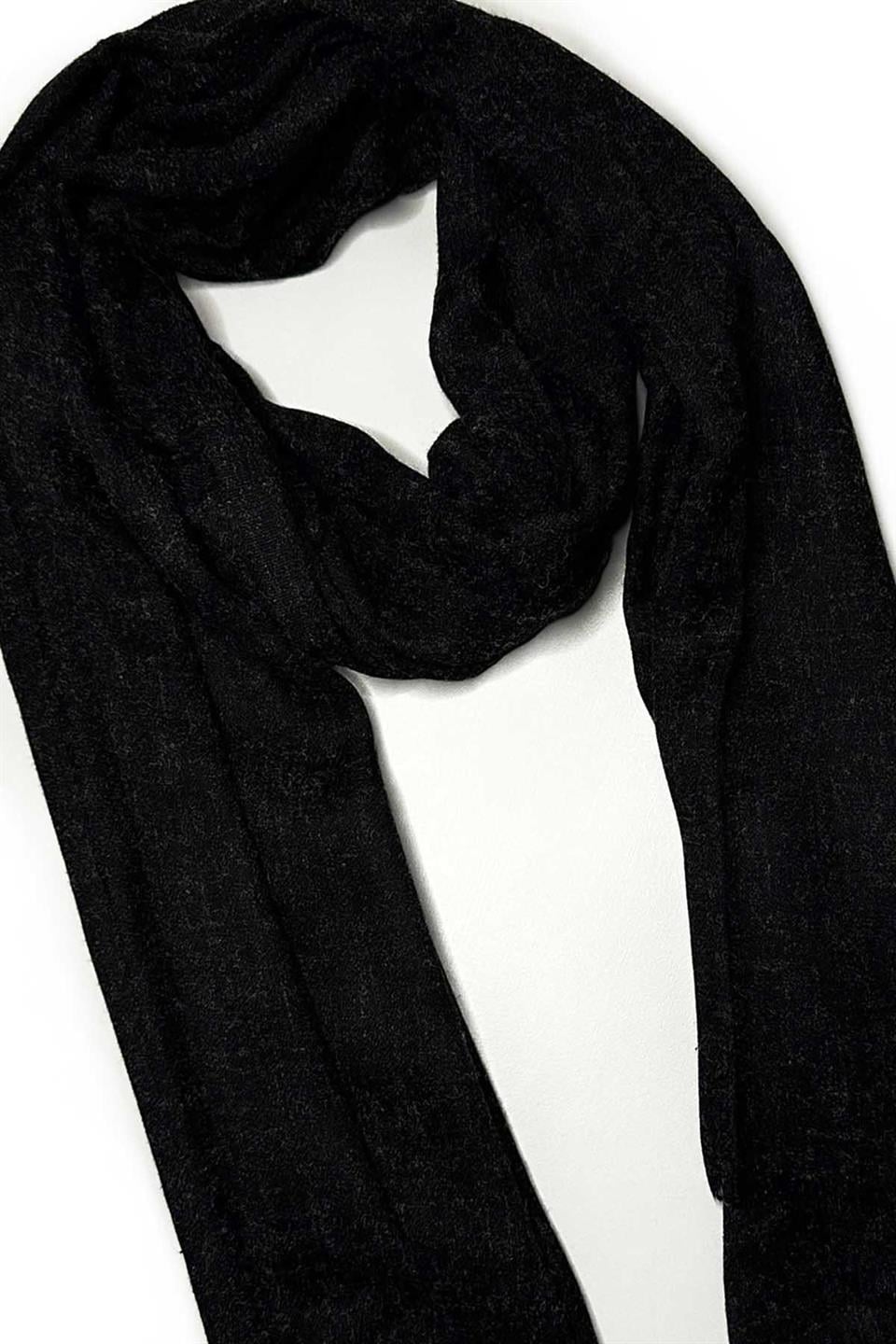 Siyah Düz Unisex Şal Kaşkol K634