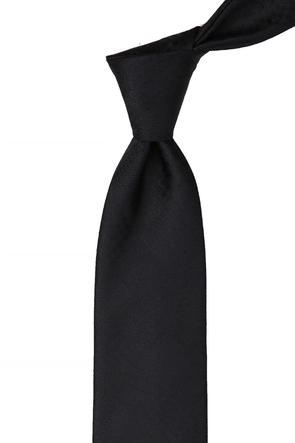 Siyah Ekose Desen Mendilli Klasik Kravat KK10452