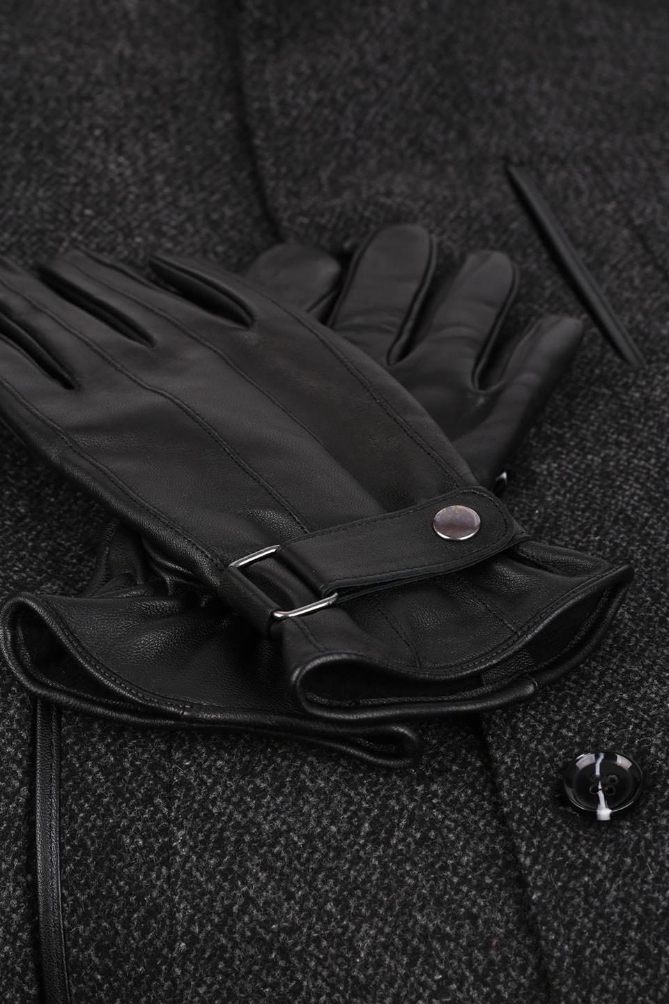 Siyah Erkek Deri Eldiven EL07