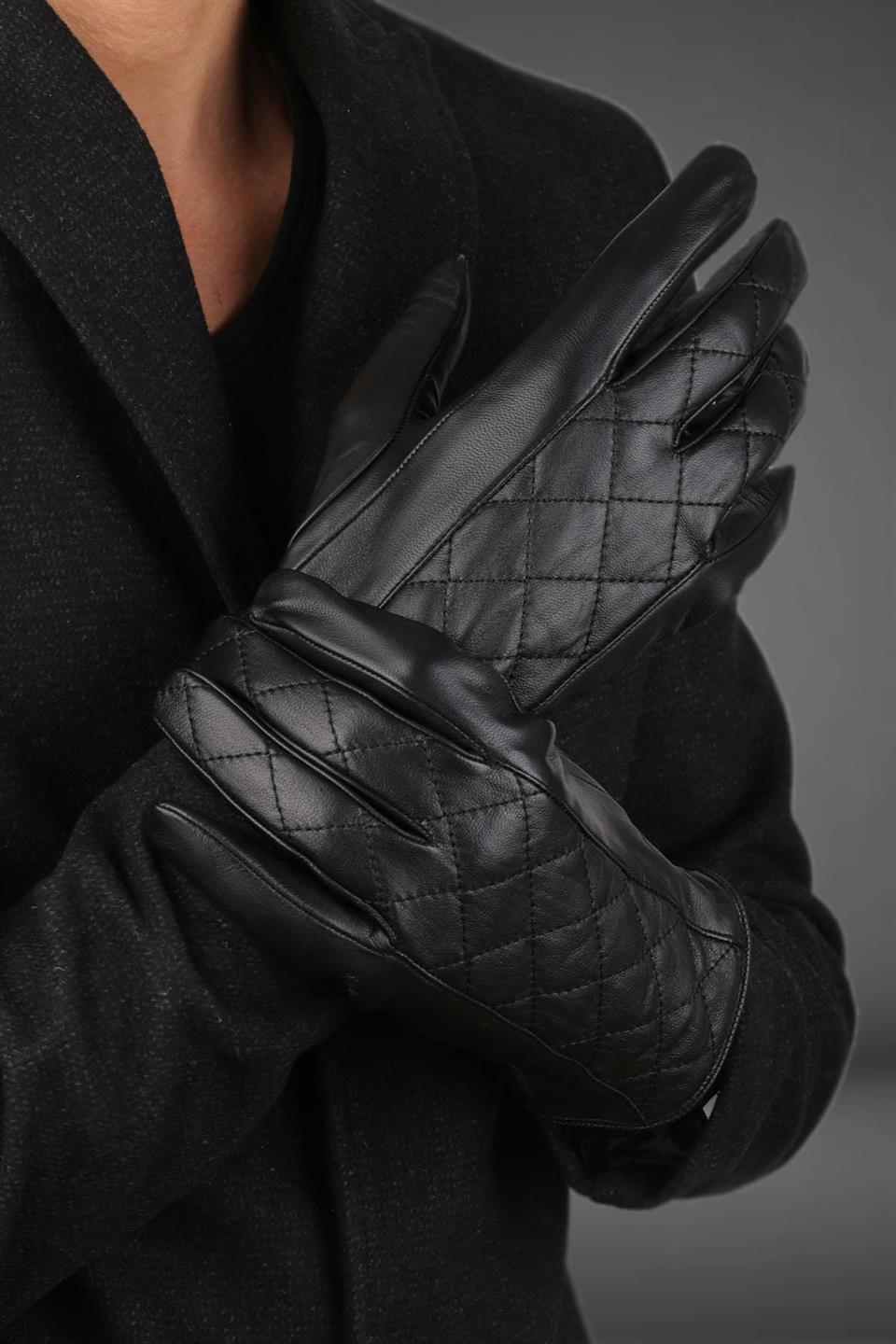 Siyah Erkek Deri Eldiven EL12