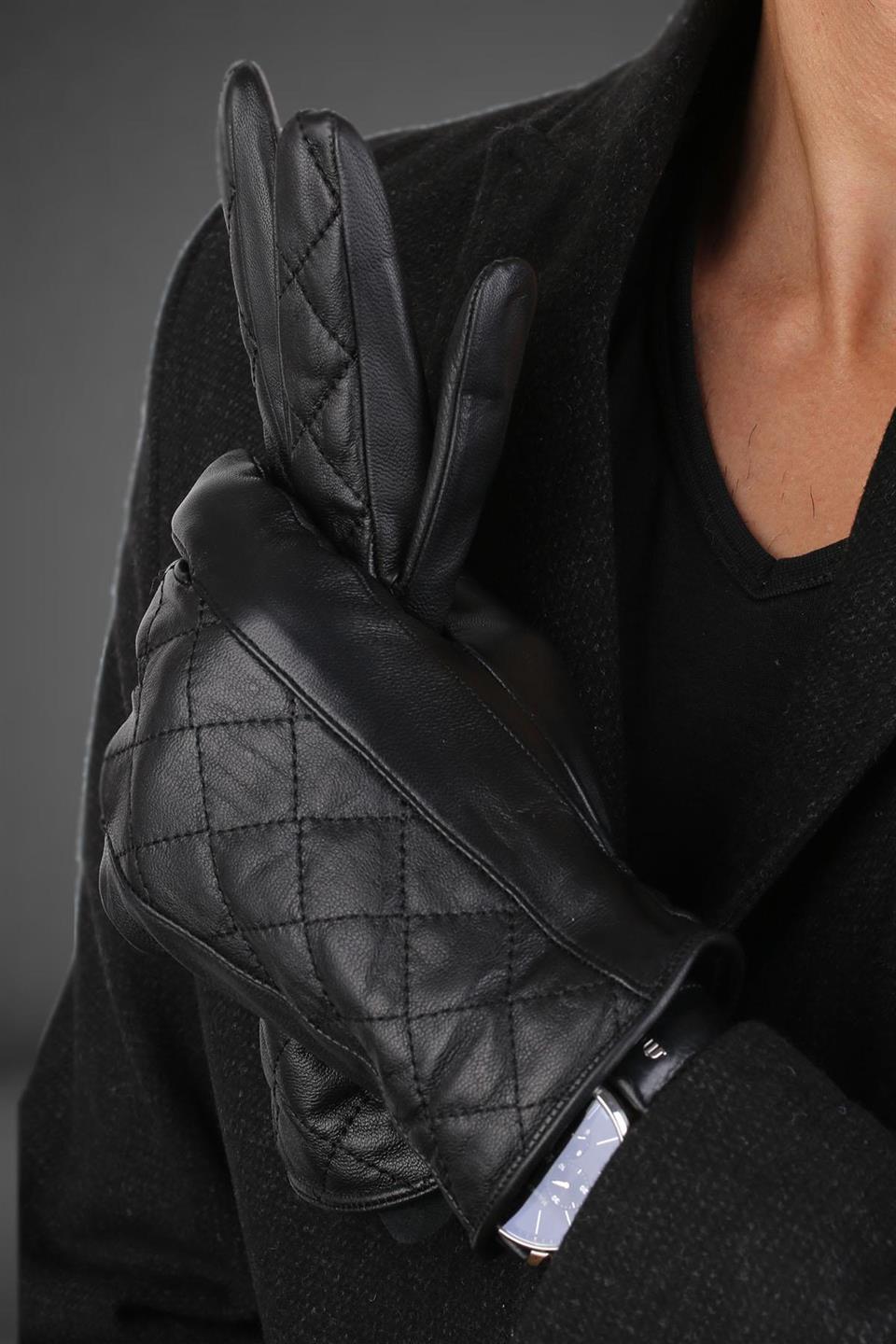 Siyah Erkek Deri Eldiven EL12