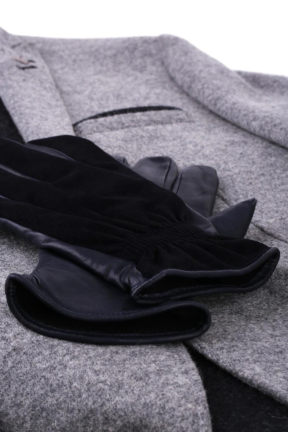 Siyah Erkek Deri - Süet Eldiven EL22