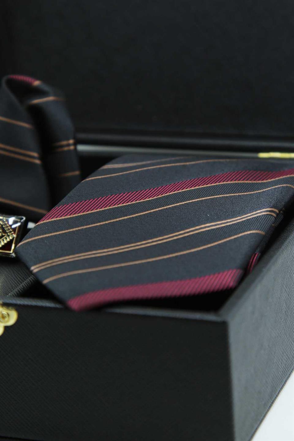 Siyah Erkek Hediye Kutusu - Kravat Kol Düğmesi Kravat İğnesi KMK142