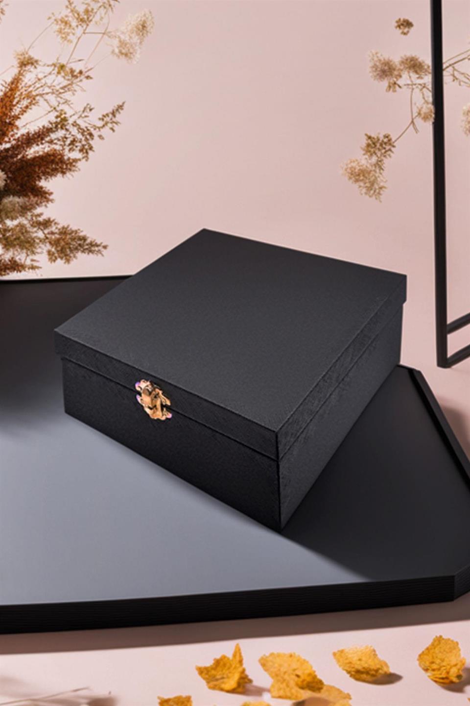 Siyah Erkek Hediye Kutusu - Kravat Kol Düğmesi Kravat İğnesi KMK45