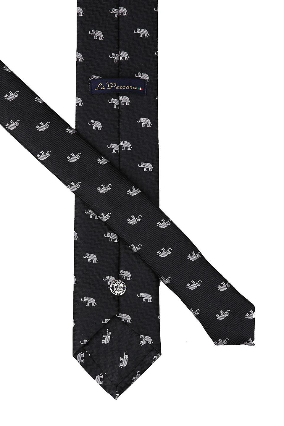Siyah Fil Desen Slim Kravat SK7287