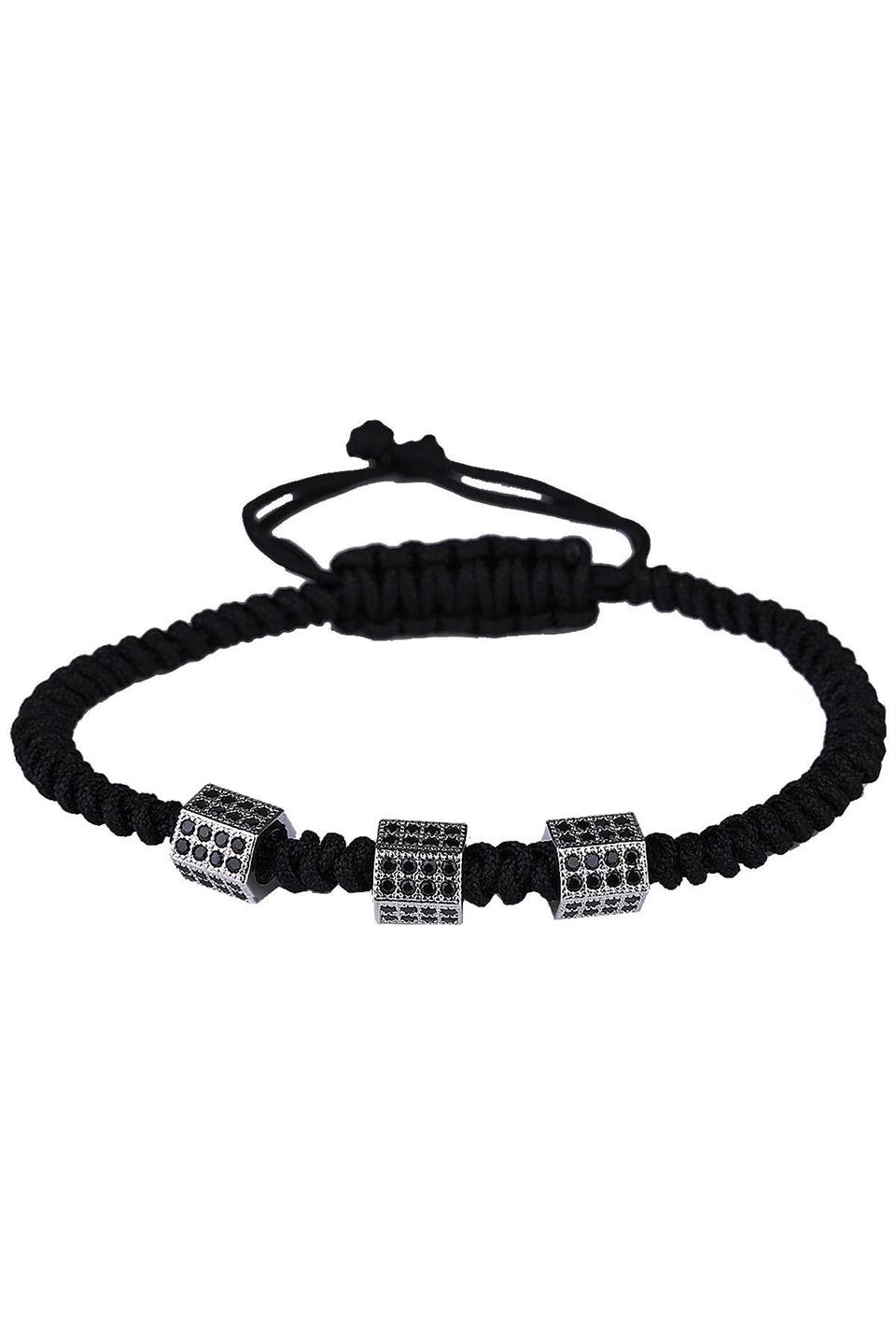 Siyah İpli Makrome Erkek Bileklik BLK1597