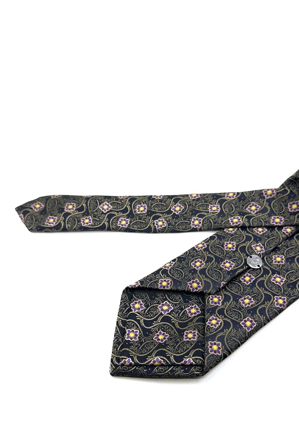 Siyah Kahve Motif Desen Mendilli Klasik Kravat KK13885