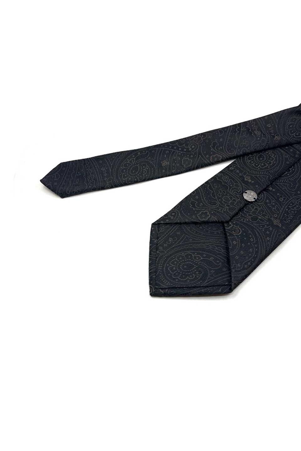 Siyah - Kahve Şal Desen Mendilli Klasik Kravat KK13304