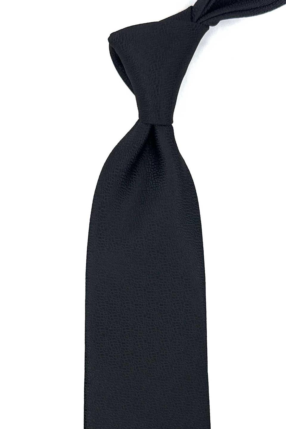 Siyah Kare Desen Mendilli Klasik Kravat KK12450