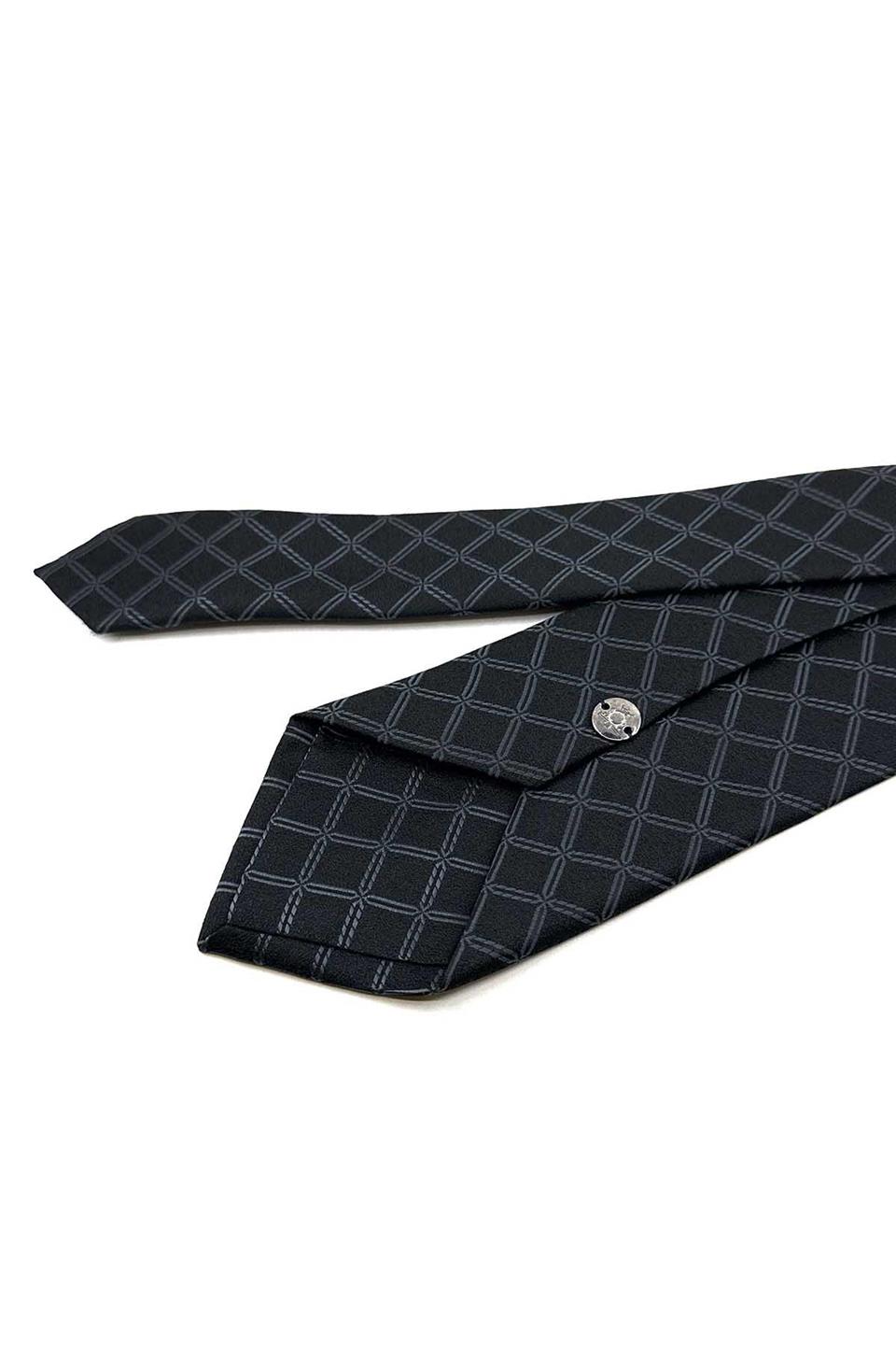Siyah Kare Desen Mendilli Klasik Kravat KK12471