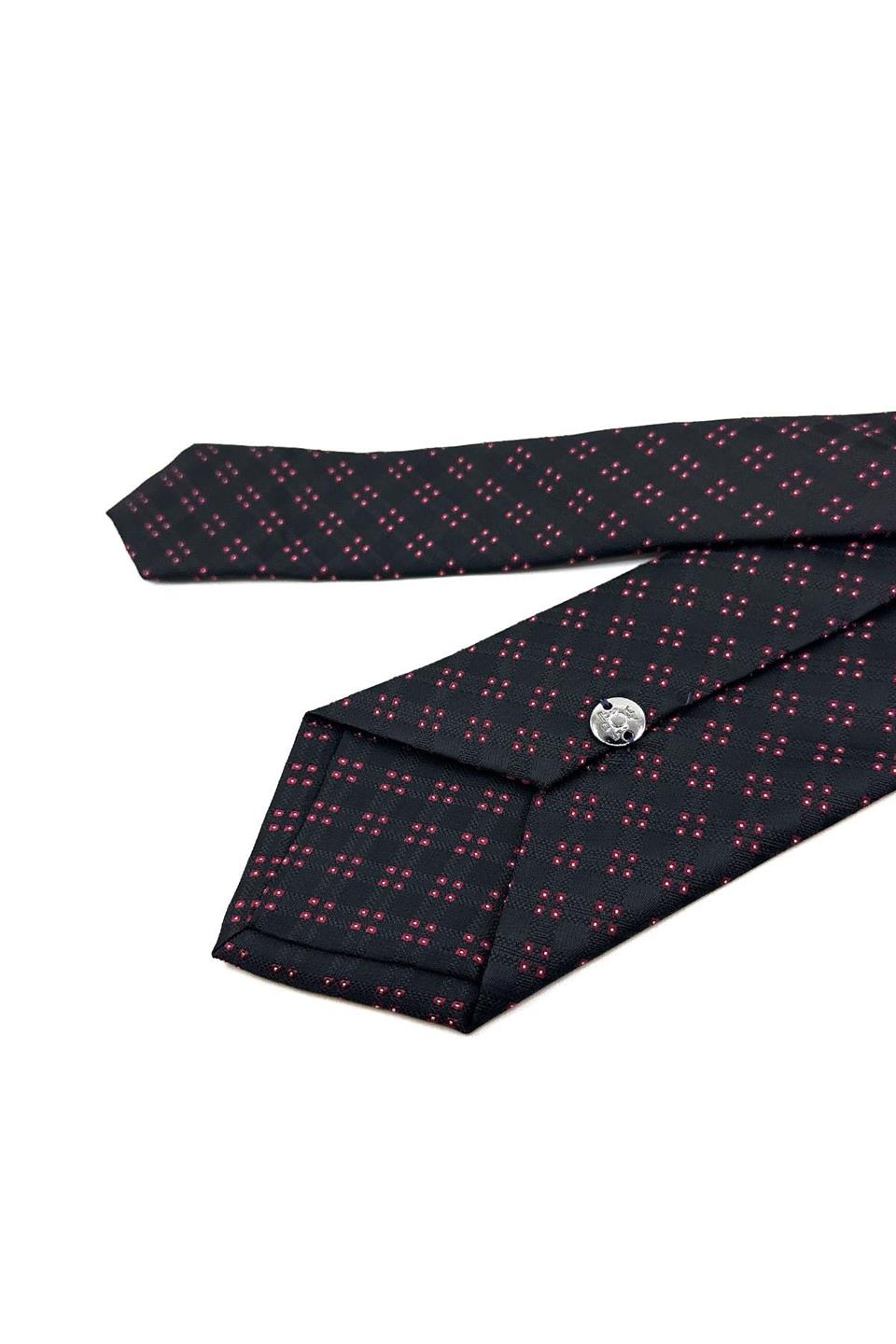 Siyah Kare Desen Mendilli Klasik Kravat KK11388