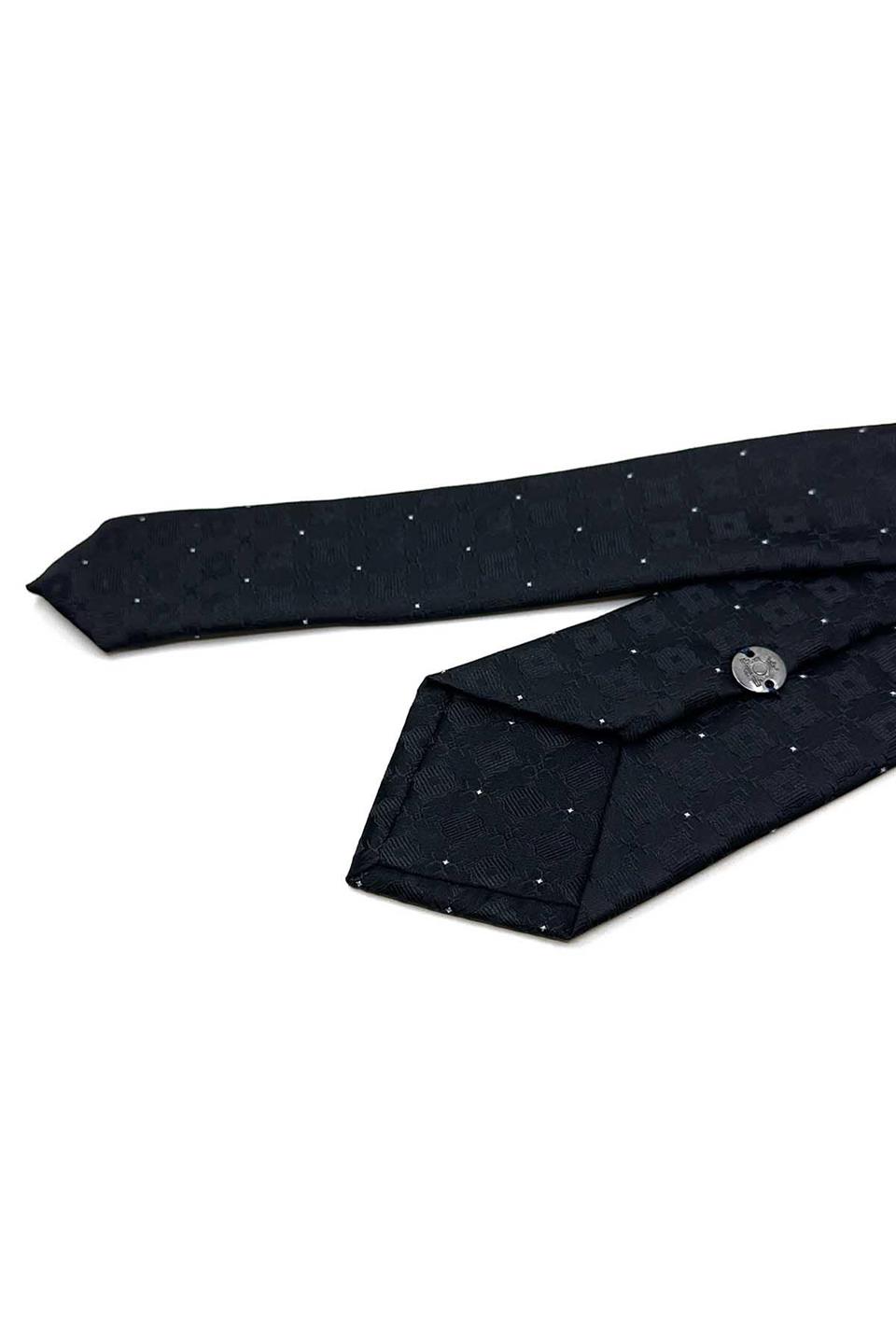 Siyah Kare Desen Slim Kravat SK7950