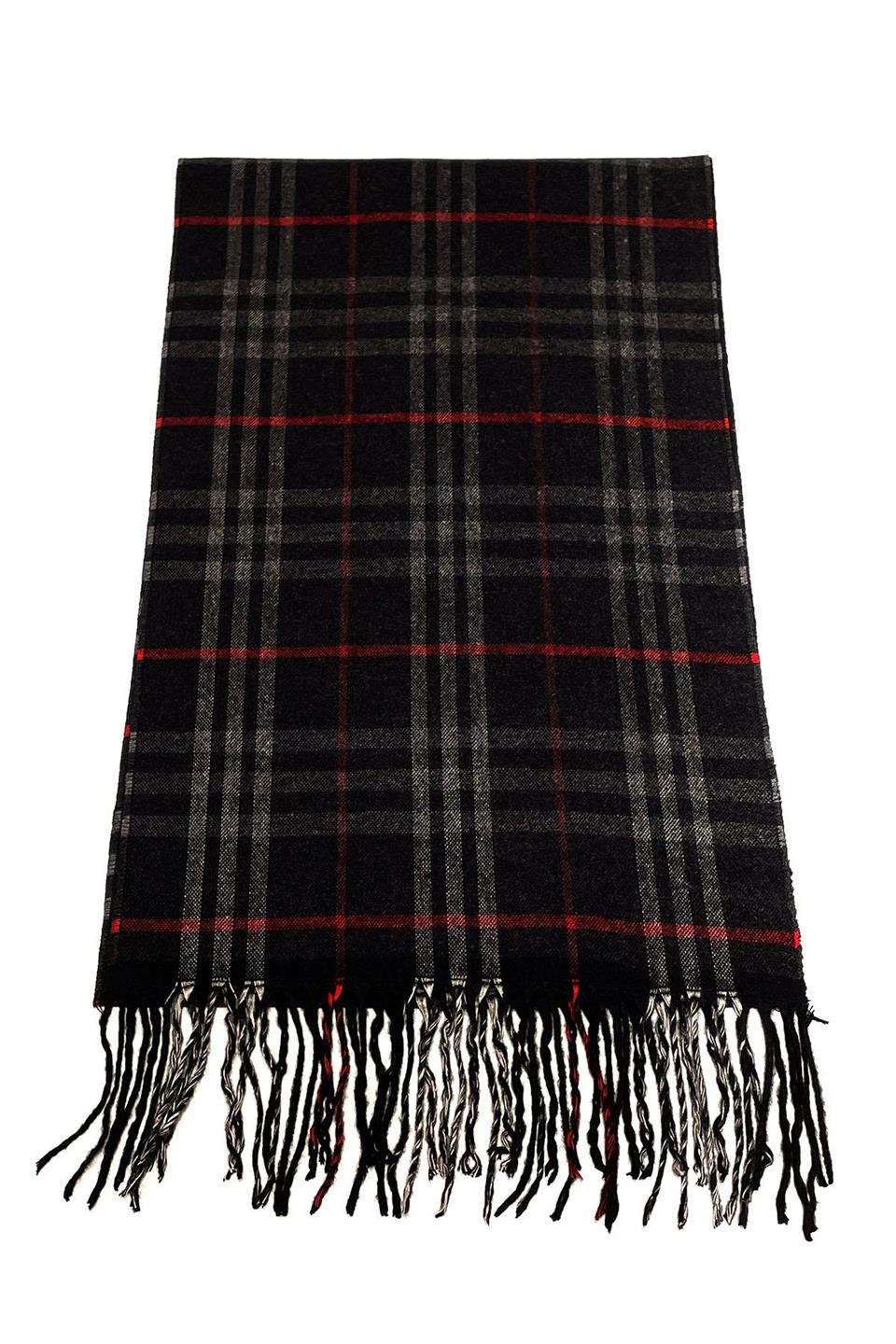 Siyah Kareli Erkek Kaşkol K338