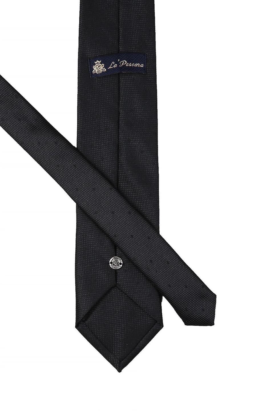 Siyah Kendinden Desen Mendilli Klasik Kravat KK10688